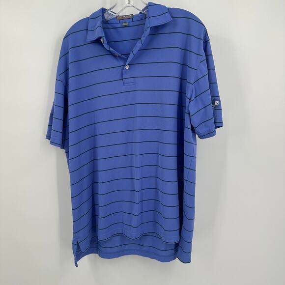 Peter Millar Other - Peter Millar‎ Summer Comfort Mens Golf Polo Size L Blue Striped Performance